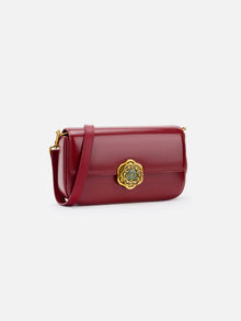 Hetian Jade Rotating Peony Button Bag | Red
