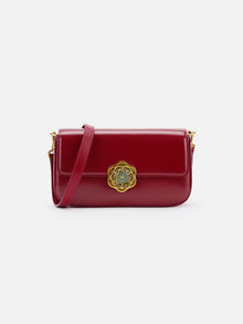 Hetian Jade Rotating Peony Button Bag | Red