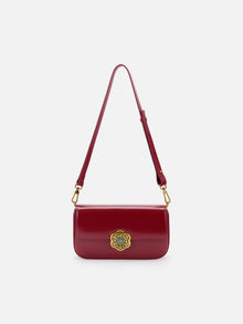 Hetian Jade Rotating Peony Button Bag | Red