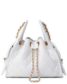 Tiffany & Fred Paris | Womens | Quilted Leather Shoulder Bag | White