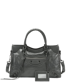 Tiffany & Fred Paris | Womens | Distressed Leather Satchel | Grey