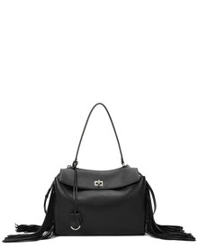 Tiffany & Fred Paris | Womens | Fringe Leather Shoulder Bag | Black