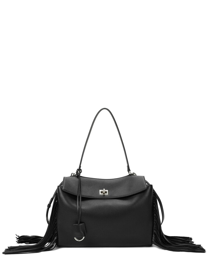 Tiffany & Fred Paris | Womens | Fringe Leather Shoulder Bag | Black