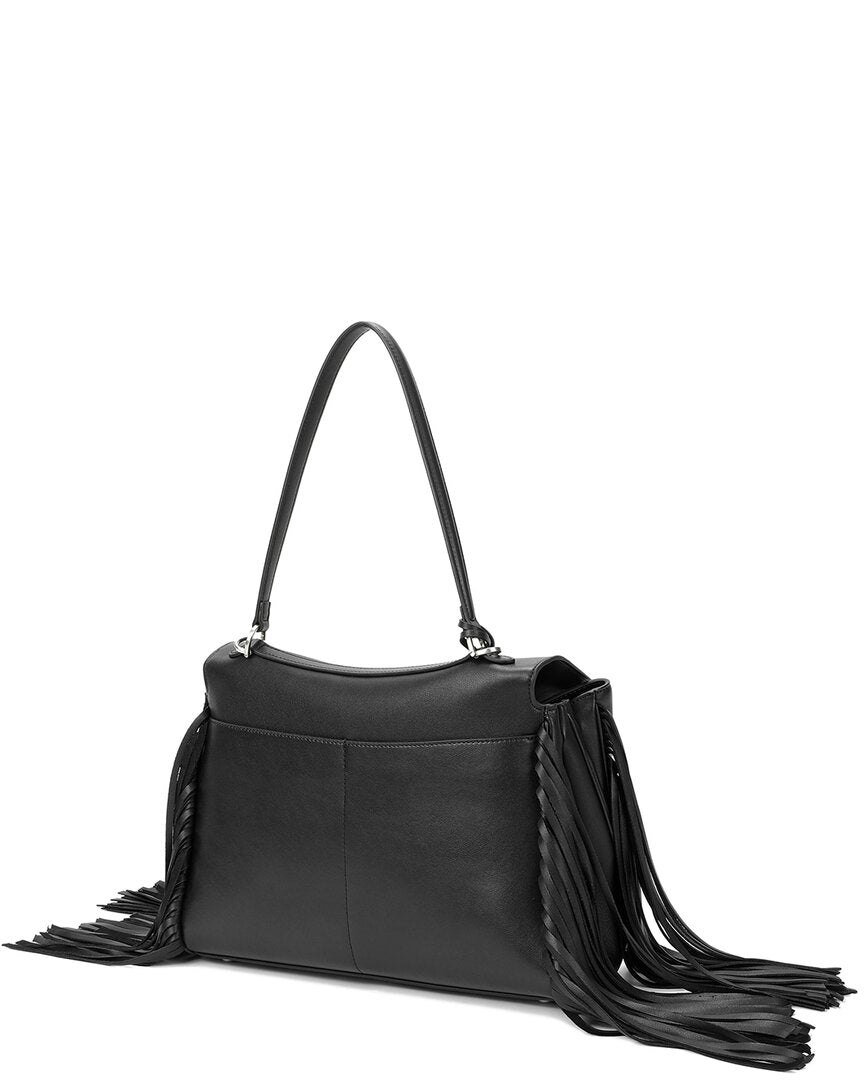 Tiffany & Fred Paris | Womens | Fringe Leather Shoulder Bag | Black
