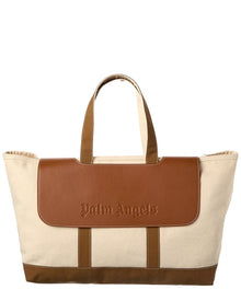 Palm Angels | Womens | Cabas Canvas & Leather Tote | Brown