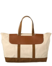 Palm Angels | Womens | Cabas Canvas & Leather Tote | Brown