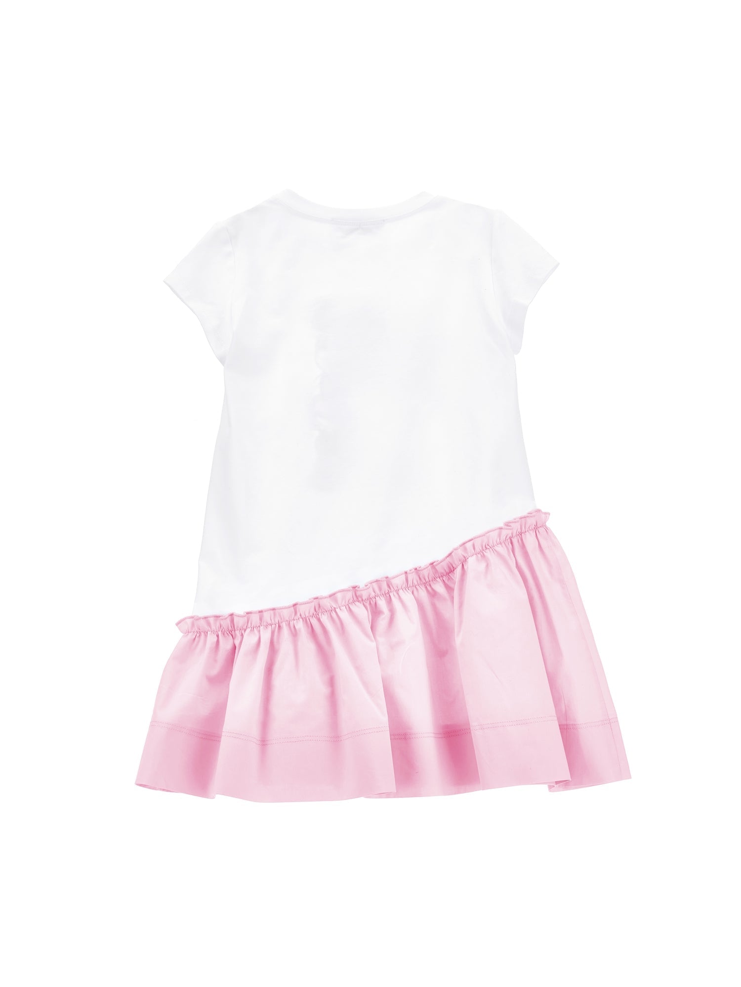 Girls | Minnie Cotton Dress | White/FairyTale Pink