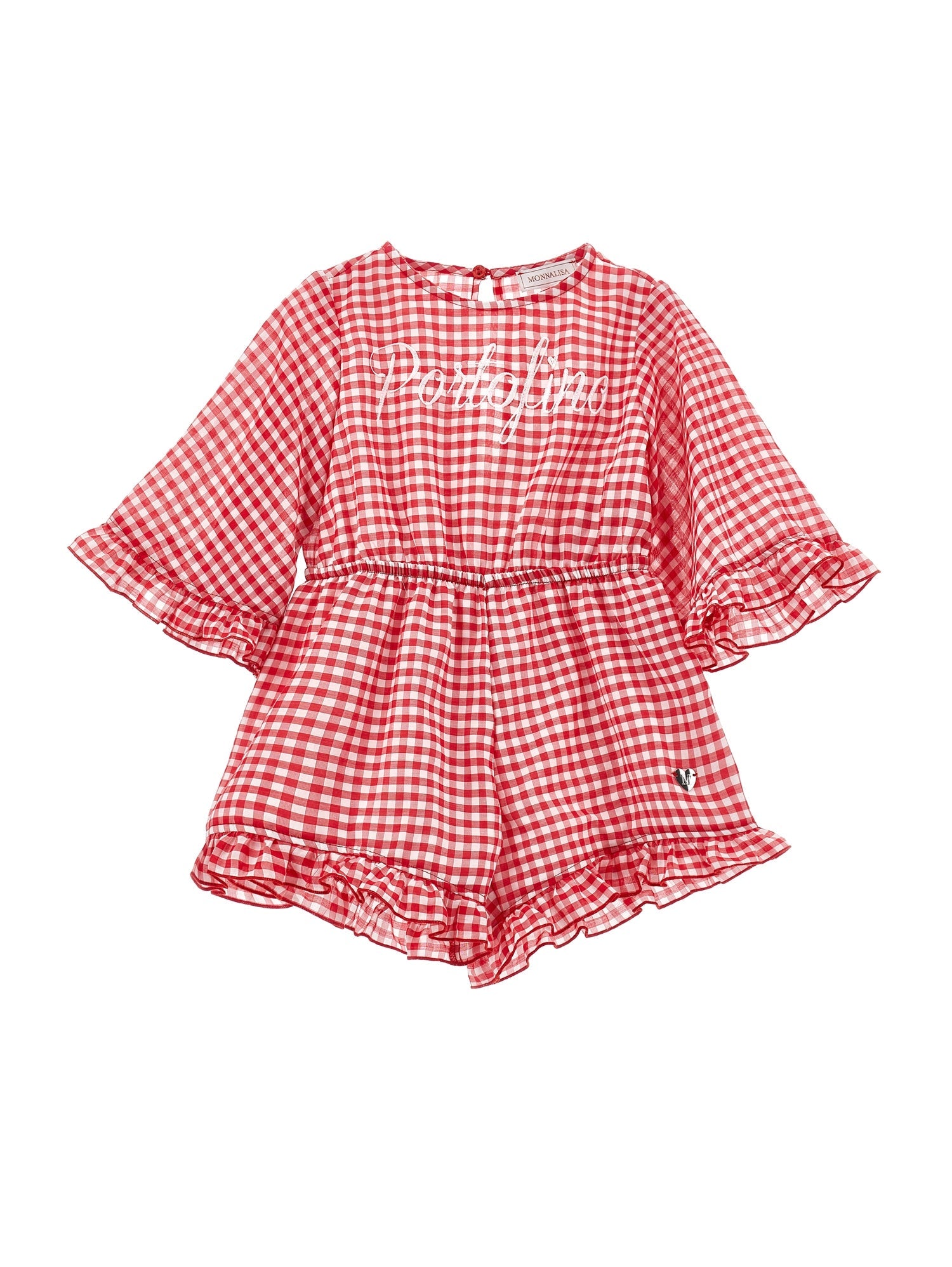 Girls | Vichy Muslin Jumpsuit | Red/White
