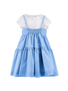 Girls | Polka Dot Poplin Sundress | Sky Blue