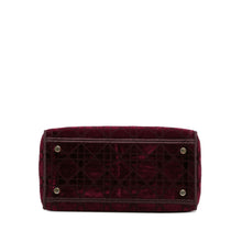 Dior | Pre-Owned Medium Velvet Cannage Lady D Lite | Red/Maroon