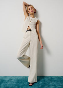 cream pinstripe