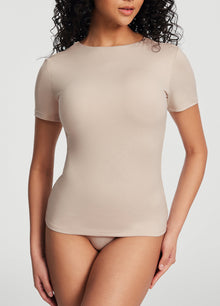 Short Sleeve Crew Neck Top | Oat Milk