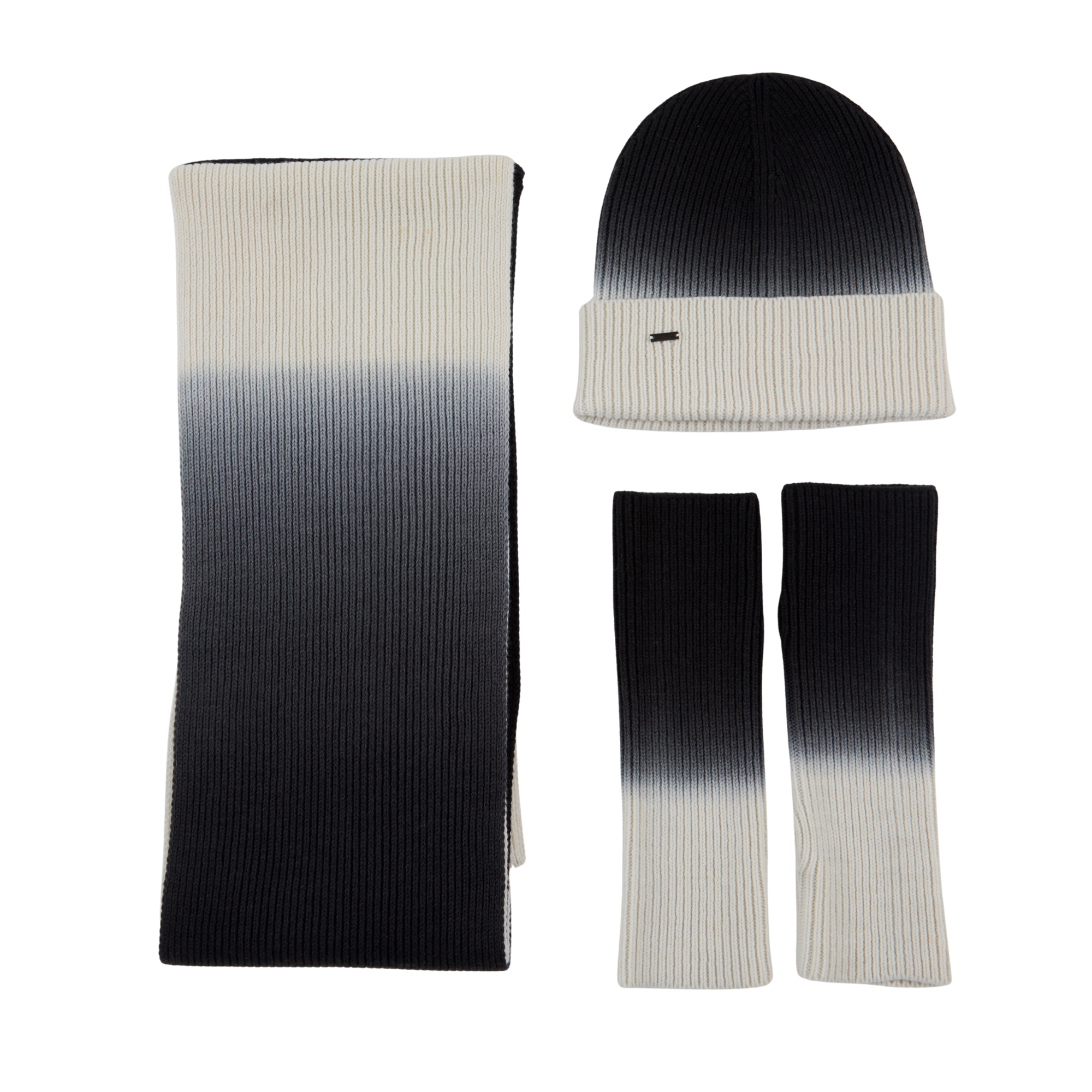 Vail Wool Ombre Scarf | Black/Ivory