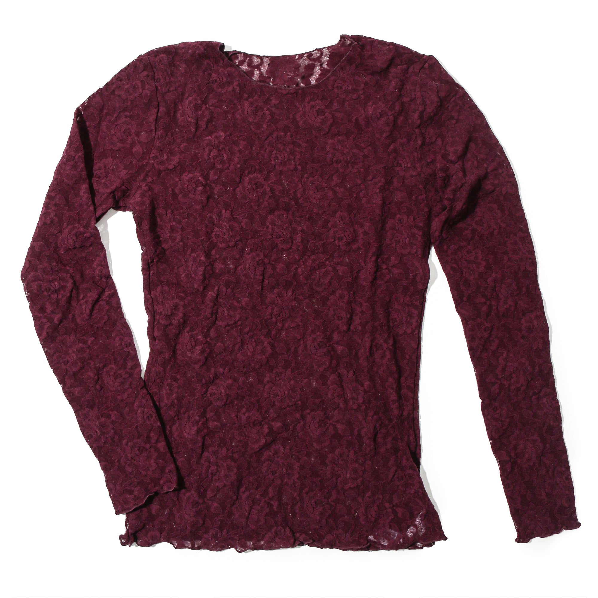 Signature Lace Long Sleeve Top | Dried Cherry