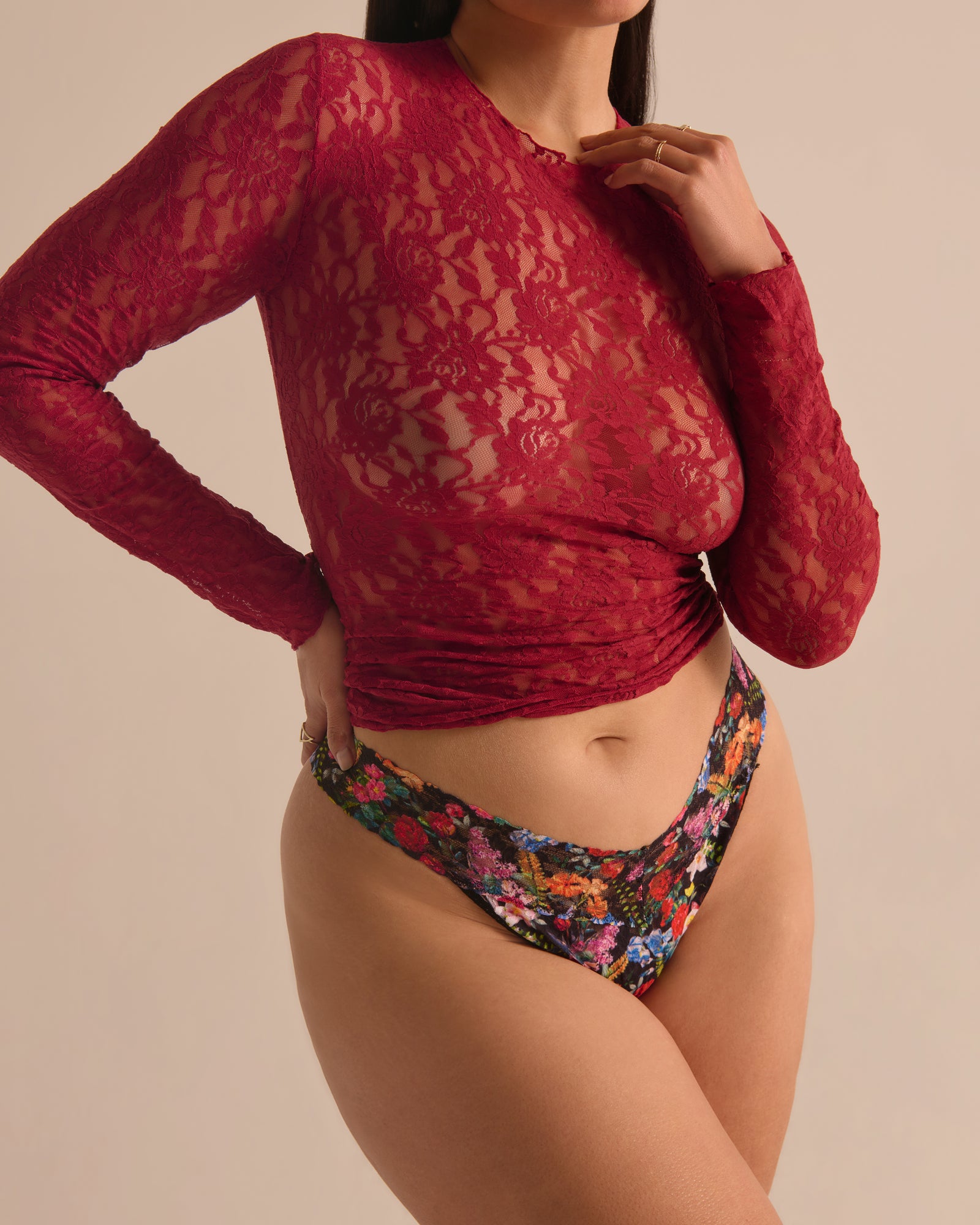Signature Lace Original Rise Thong - I | Hypnotic (Black)