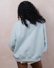 Bridal Varsity Mockneck | Pale Blue/White