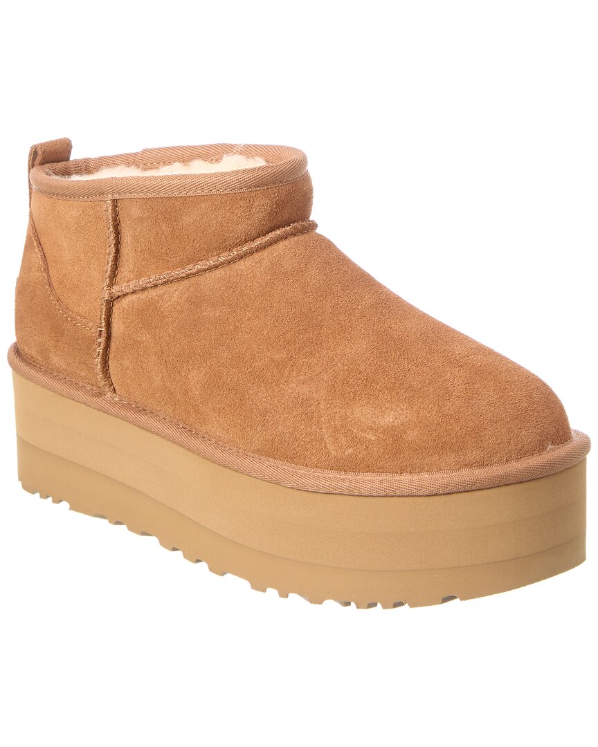 UGG | Womens | Classic Ultra Mini Suede Platform Boot | Brown