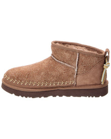 UGG | Womens | W Classic Ultra Mini Biarritz Suede Bootie | Brown