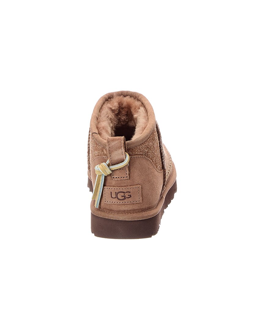 UGG | Womens | W Classic Ultra Mini Biarritz Suede Bootie | Brown