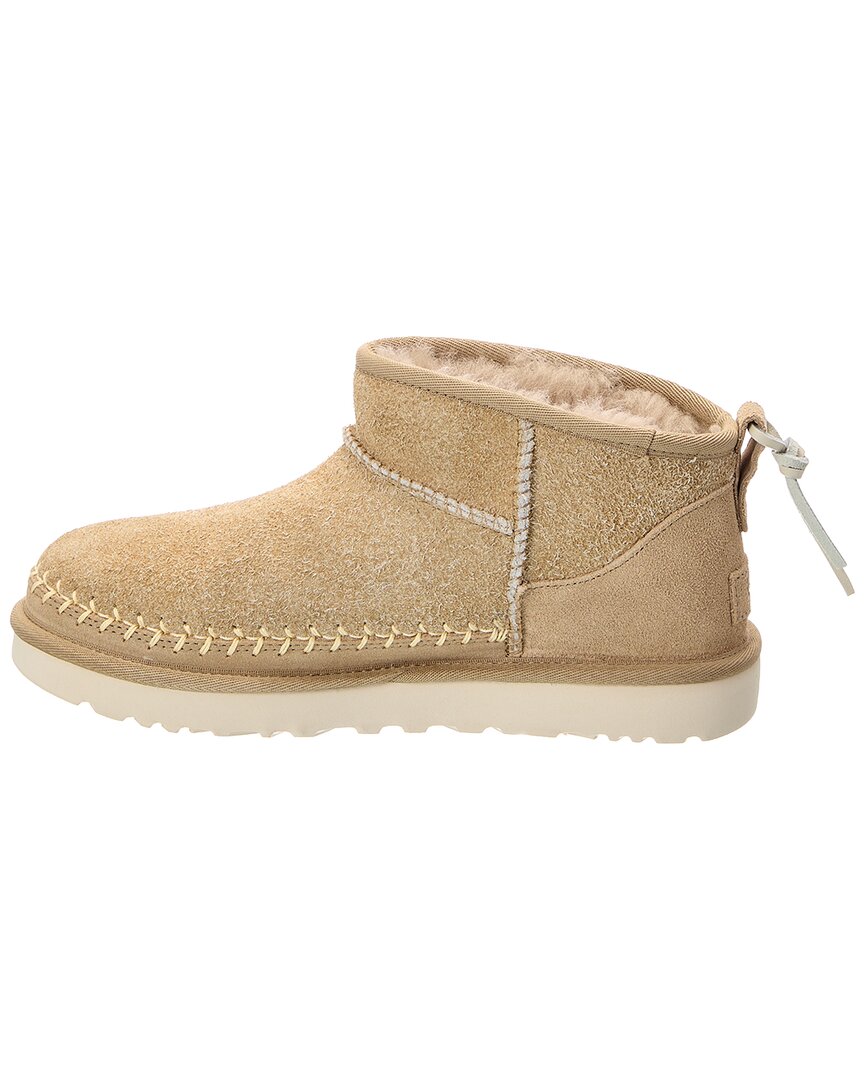 UGG | Womens | W Classic Ultra Mini Biarritz Suede Bootie | Beige
