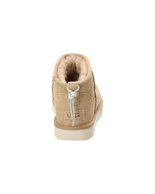 UGG | Womens | W Classic Ultra Mini Biarritz Suede Bootie | Beige