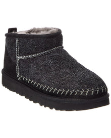 UGG | Womens | W Classic Ultra Mini Biarritz Suede Bootie | Black
