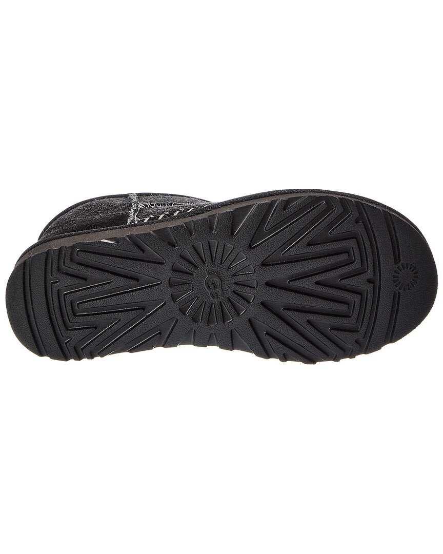 UGG | Womens | W Classic Ultra Mini Biarritz Suede Bootie | Black