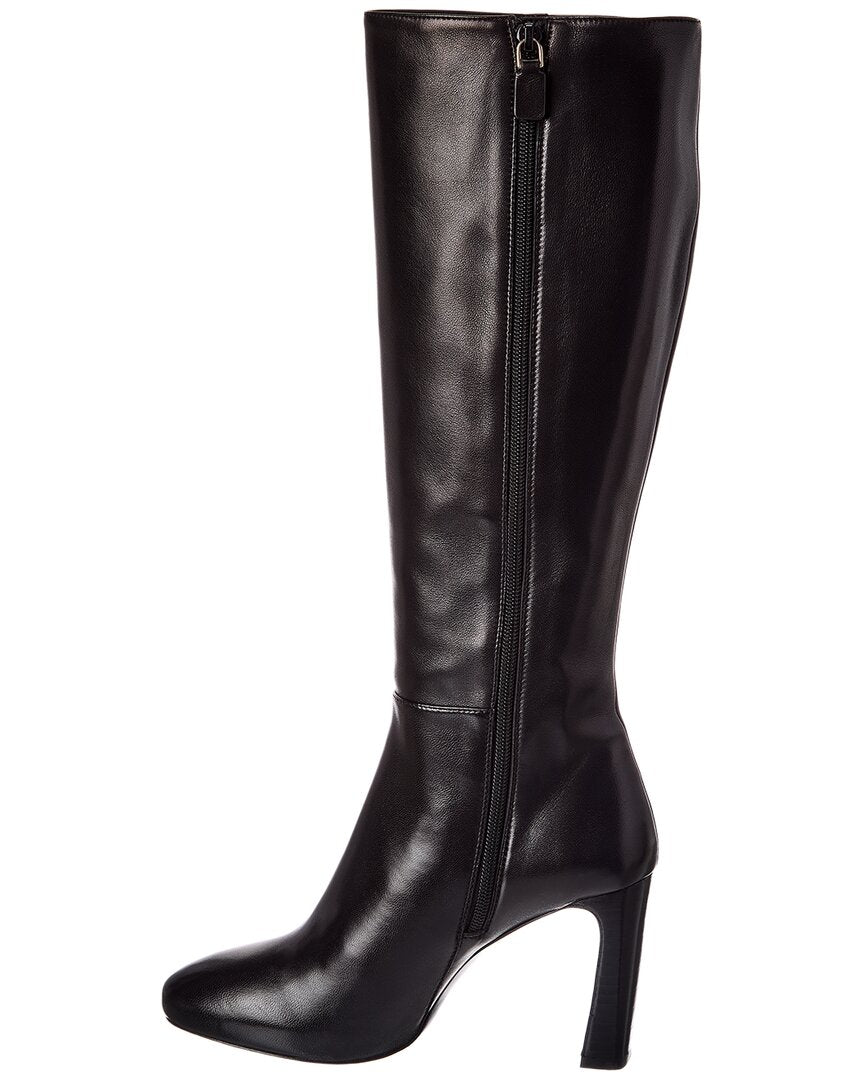 Stuart Weitzman | Womens | Babette Platform Zip Leather Boot | Black