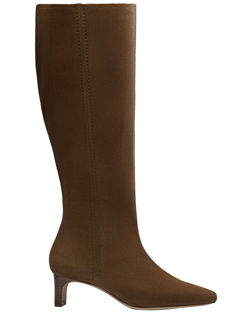 Clarks | Womens | Edina Tall Suede Boot | Brown