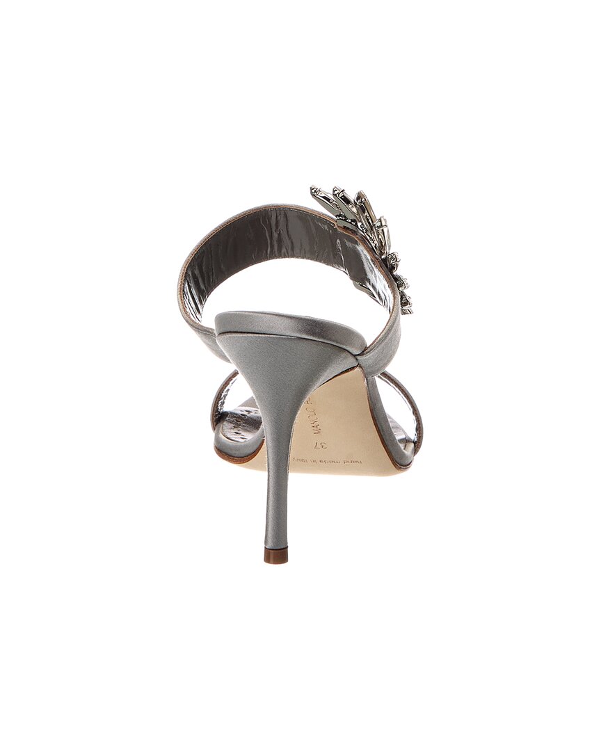 Manolo Blahnik | Womens | Chivela 90 Satin Sandal | Grey