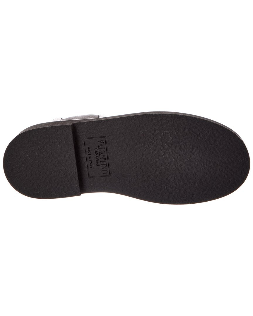 Valentino | Womens | VLogo Signature Leather Platform Boot | Black