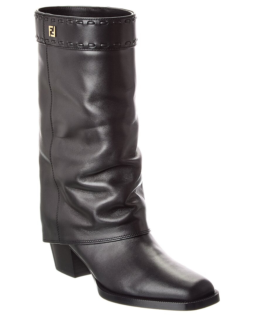 FENDI | Womens | FF Leather Boot | Black