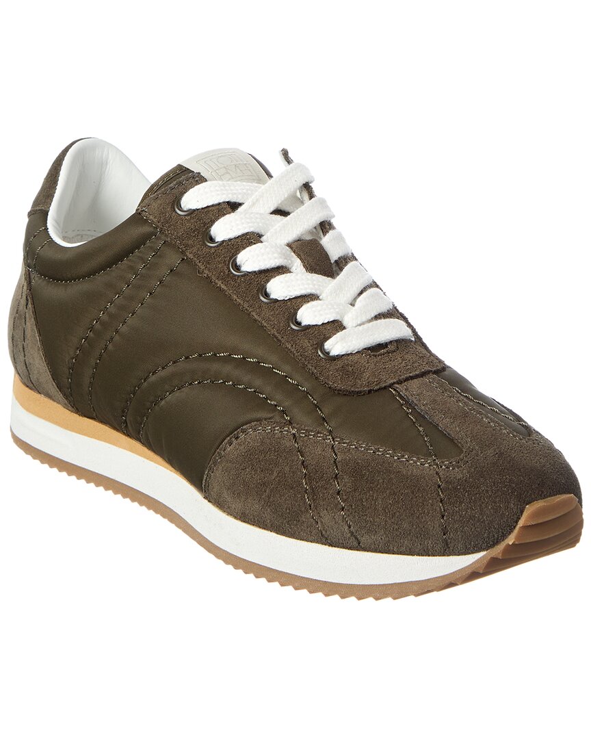 TOTEME | Womens | Nylon & Suede Sneaker | Green