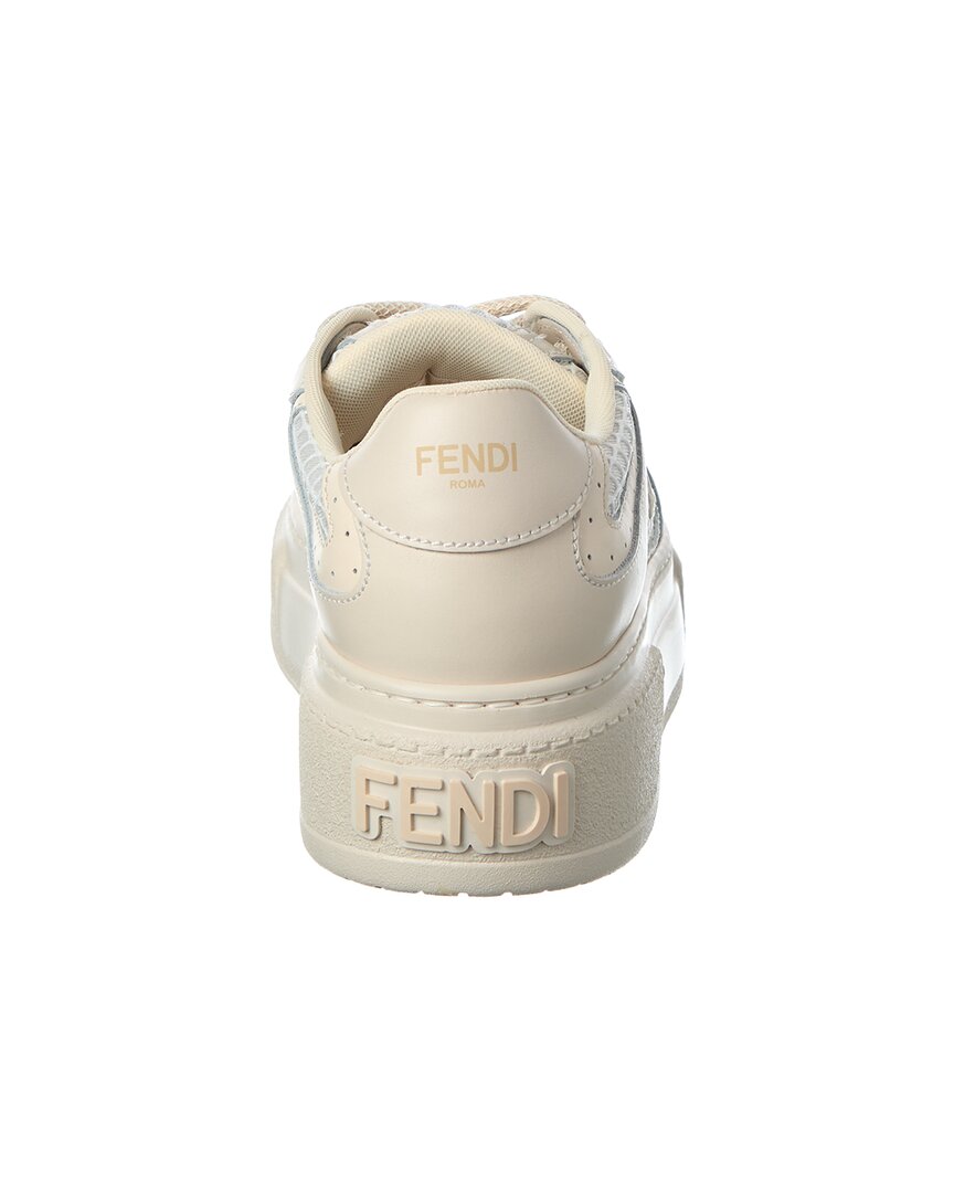 FENDI | Womens | Match Leather & Mesh Platform Sneaker | White