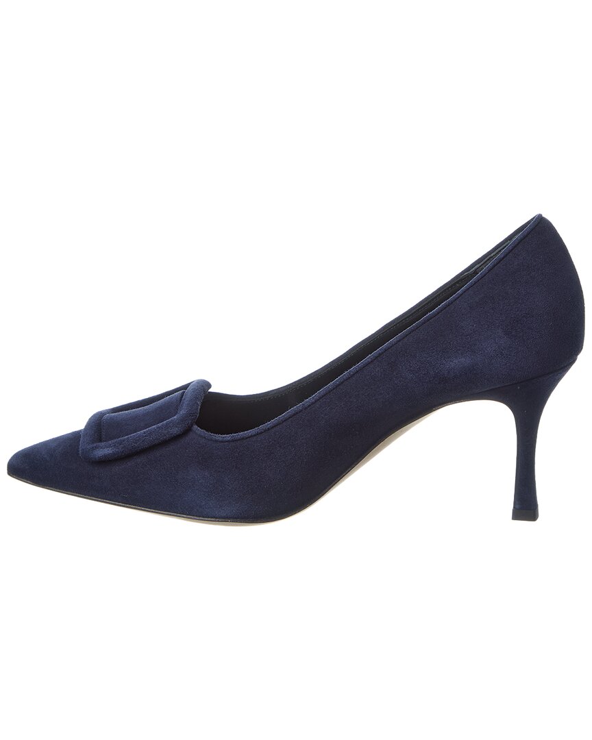 Manolo Blahnik | Womens | Maysale 70 Suede Pump | Blue