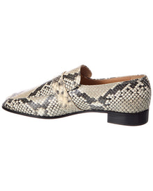 Ferragamo | Womens | Mavra Snake-Embossed Leather Loafer | White