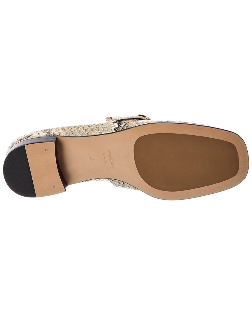 Ferragamo | Womens | Mavra Snake-Embossed Leather Loafer | White