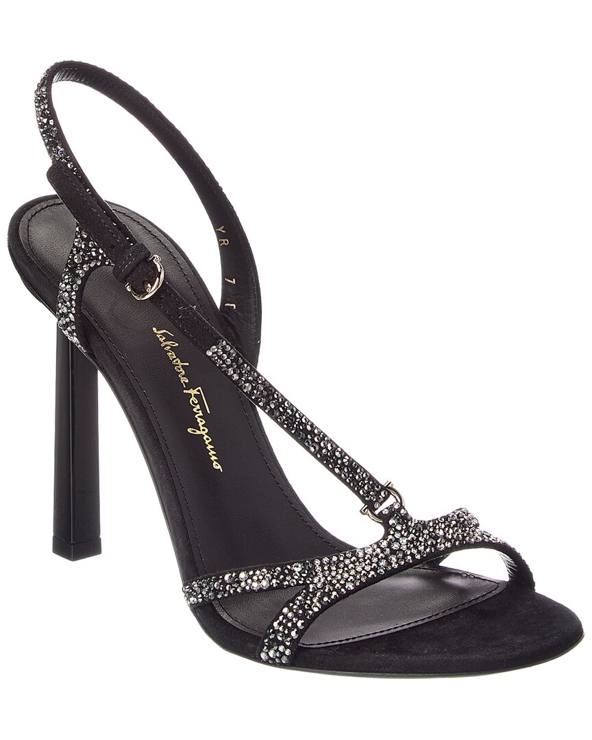 Ferragamo | Womens | Jole X5 Suede Sandal | Black