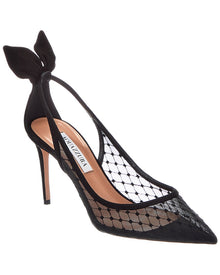 Aquazzura | Womens | Logo 90 Mesh & Suede Pump | Black