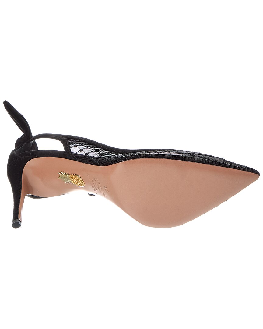 Aquazzura | Womens | Logo 90 Mesh & Suede Pump | Black