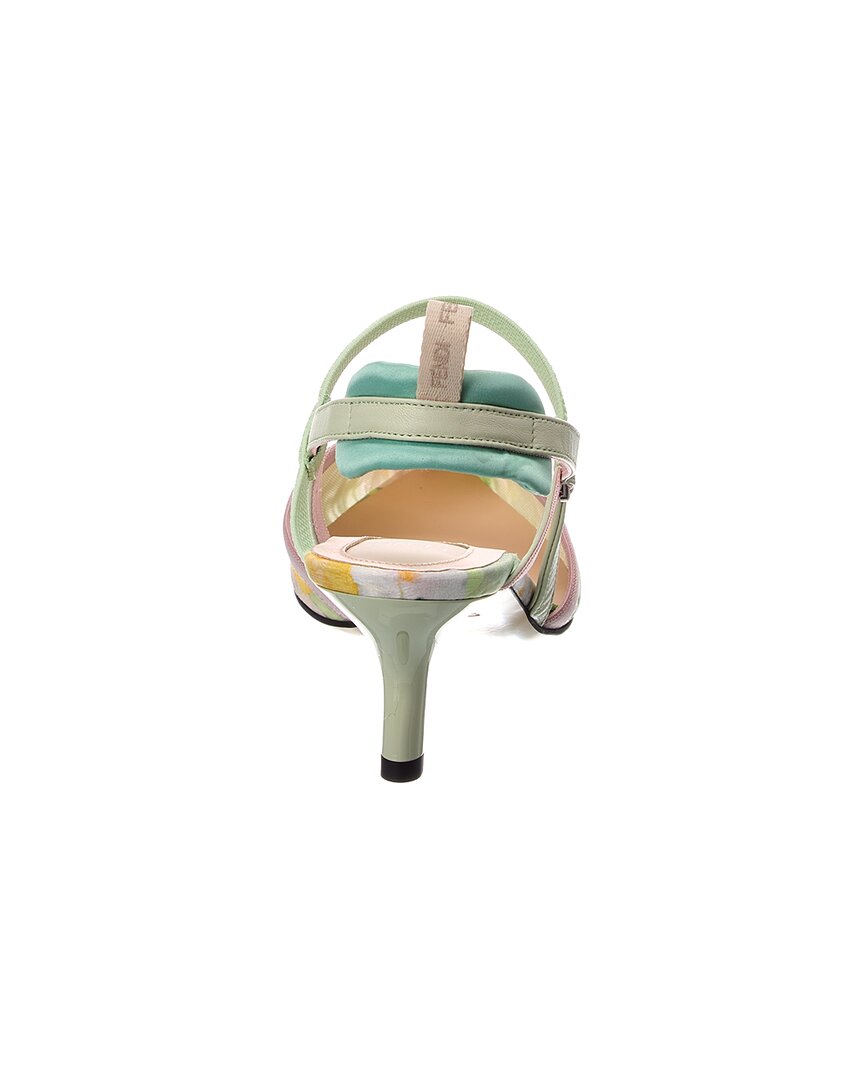 FENDI | Womens | Colibri Leather Slingback Pump | Blue