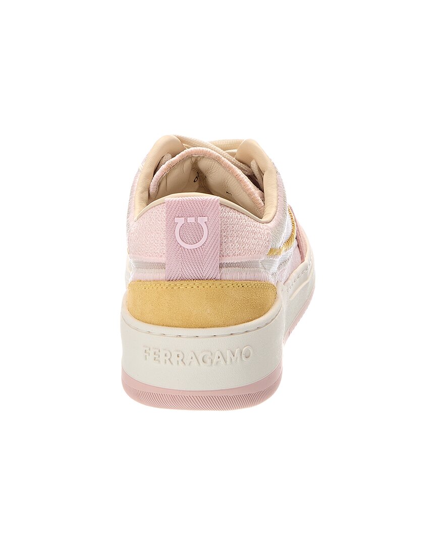Ferragamo | Womens | Destiny Suede-Trim Sneaker | Pink