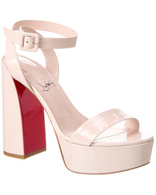 Christian Louboutin | Womens | Movida Sabina 130 Patent Platform Sandal | Beige