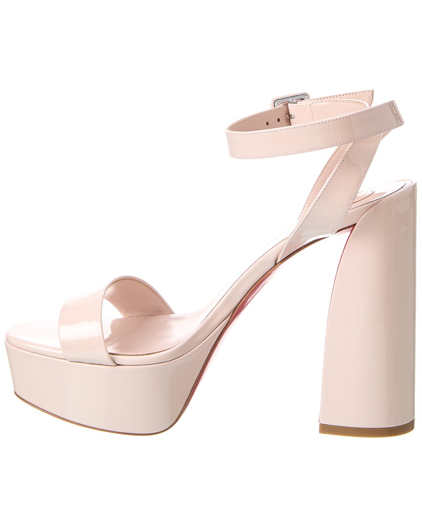 Christian Louboutin | Womens | Movida Sabina 130 Patent Platform Sandal | Beige