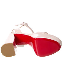 Christian Louboutin | Womens | Movida Sabina 130 Patent Platform Sandal | Beige