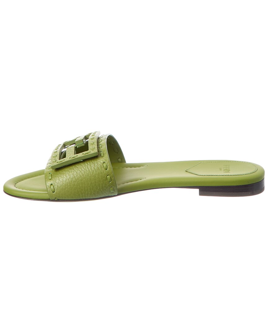 FENDI | Womens | Baguette Leather Flat Sandal - II | Green