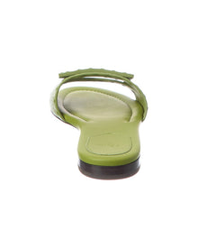 FENDI | Womens | Baguette Leather Flat Sandal - II | Green