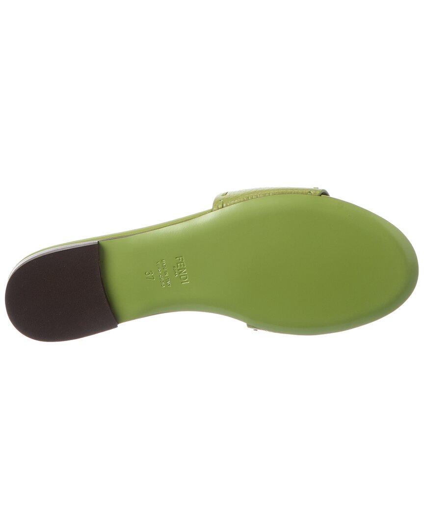 FENDI | Womens | Baguette Leather Flat Sandal - II | Green