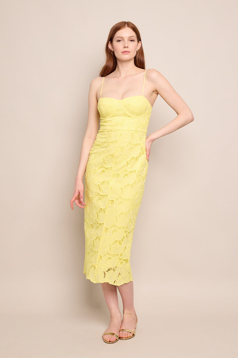 Camille Dress | Tulip Lace Yellow