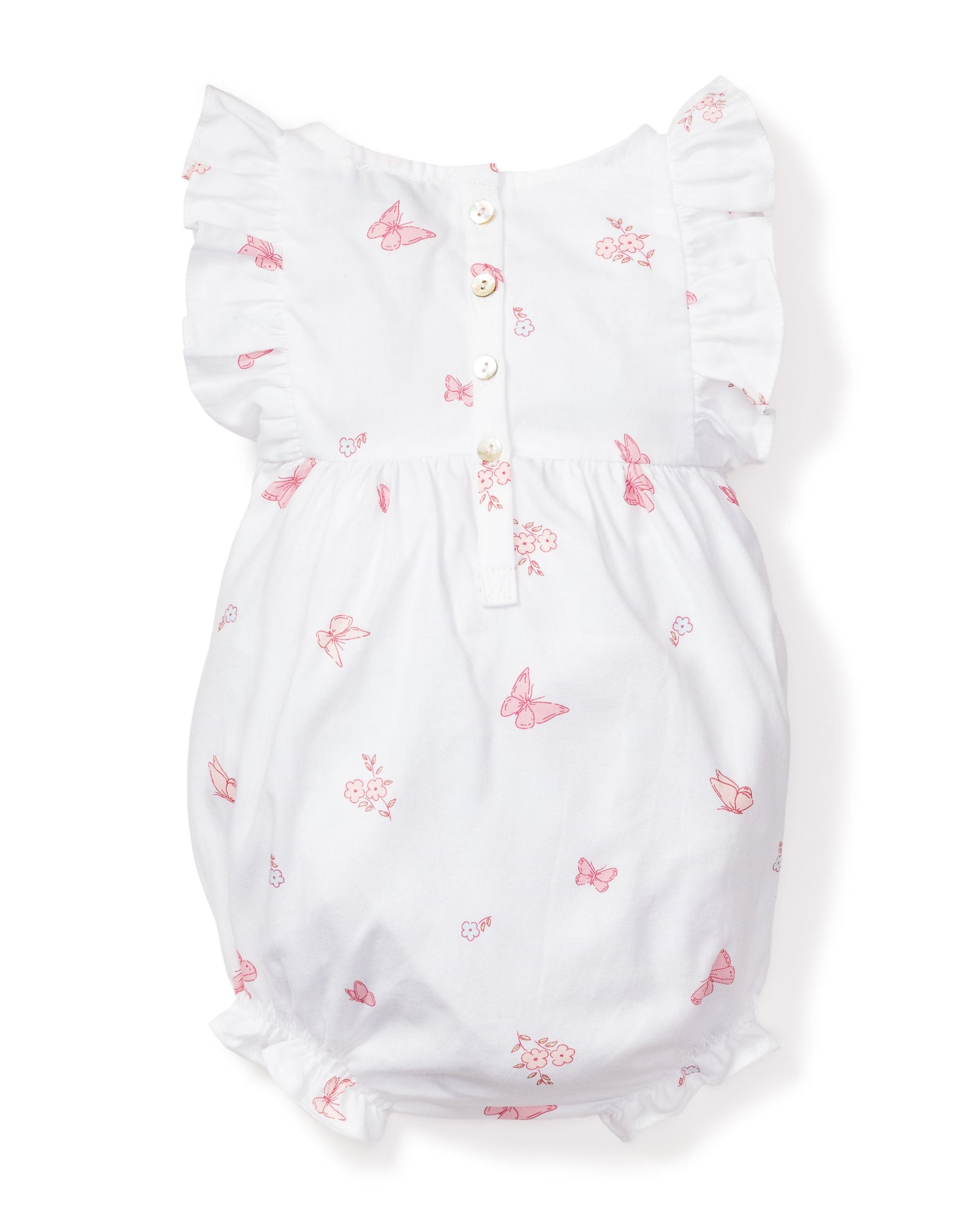 Baby's Twill Ruffled Romper | Butterflies